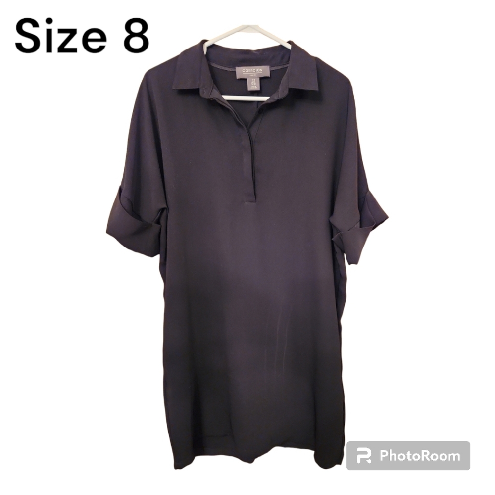 Black Shift Dress with Pockets - US 8